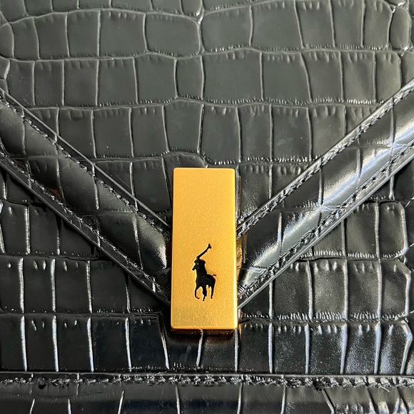 $598 Polo ID Croc-Embossed Envelope Chain Bag NWT - Picture 8 of 10